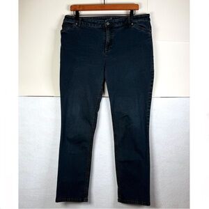 J. Jill Tried & True Fit Slim Ankle Stretch Indigo Denim Blue Jeans Womens 12